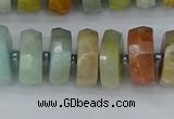 CRB1362 15.5 inches 6*12mm faceted rondelle Chinese amazonite beads