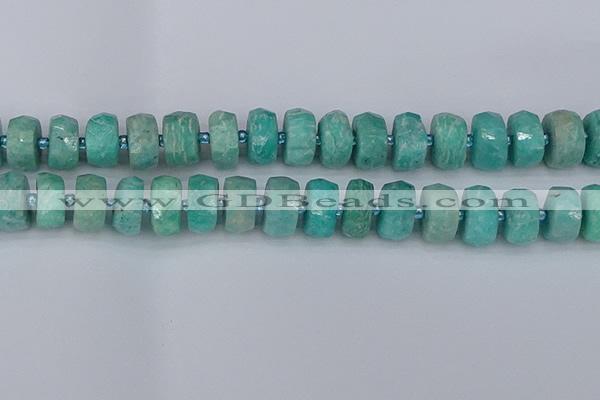 CRB1374 15.5 inches 8*16mm faceted rondelle amazonite beads