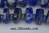 CRB1393 15.5 inches 7*14mm faceted rondelle lapis lazuli beads