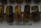 CRB1434 15.5 inches 8*16mm faceted rondelle yellow tiger eye beads