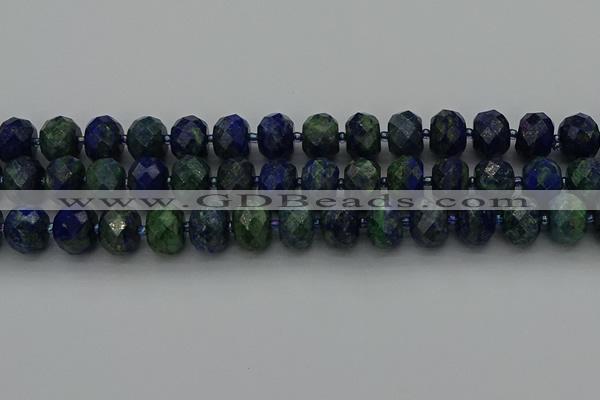 CRB1455 15.5 inches 10*14mm faceted rondelle chrysocolla beads