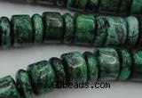 CRB175 15.5 inches 4*12mm – 8*12mm rondelle green picture jasper beads