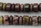 CRB176 15.5 inches 4*12mm – 8*12mm rondelle red artistic jasper beads