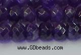 CRB1805 15.5 inches 5*8mm faceted rondelle amethyst beads