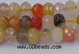 CRB1820 15.5 inches 4*6mm faceted rondelle mixed rutilated quartz beads