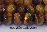 CRB1842 15.5 inches 6*10mm faceted rondelle yellow tiger eye beads