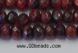 CRB1846 15.5 inches 6*10mm faceted rondelle red tiger eye beads