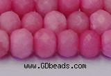 CRB1850 15.5 inches 6*10mm faceted rondelle pink opal beads