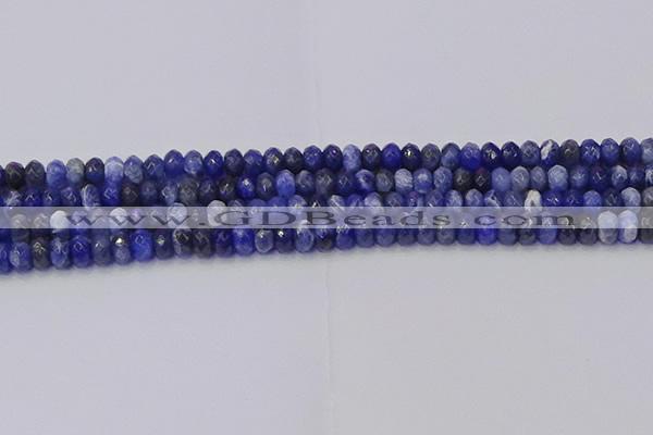 CRB1856 15.5 inches 4*6mm faceted rondelle sodalite beads