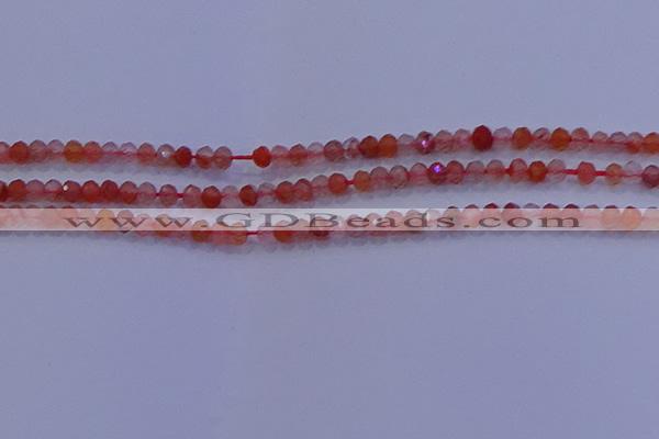 CRB1860 15.5 inches 2*3mm faceted rondelle south red agate beads