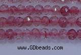 CRB1863 15.5 inches 2*3mm faceted rondelle strawberry quartz beads