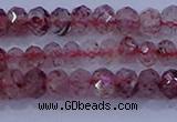 CRB1864 15.5 inches 2.5*4mm faceted rondelle strawberry quartz beads