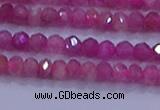 CRB1879 15.5 inches 2.5*4mm faceted rondelle red tourmaline beads