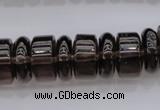 CRB188 15.5 inches 6*16mm – 10*16mm rondelle smoky quartz beads