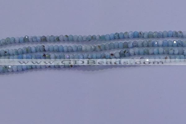 CRB1893 15.5 inches 2*3mm faceted rondelle larimar beads