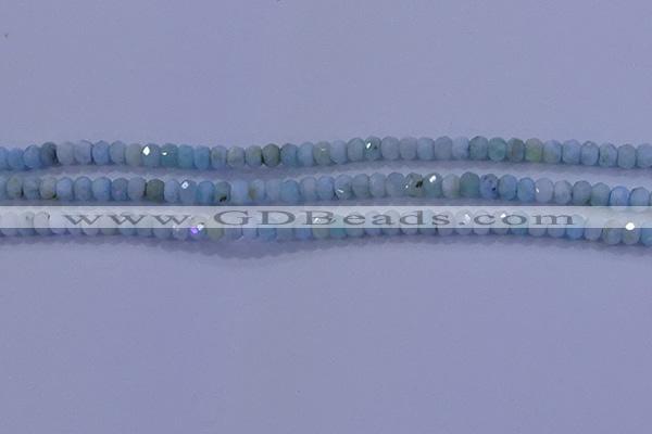 CRB1894 15.5 inches 2.5*4mm faceted rondelle larimar beads