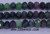 CRB1925 15.5 inches 2.5*4mm faceted rondelle ruby zoisite beads