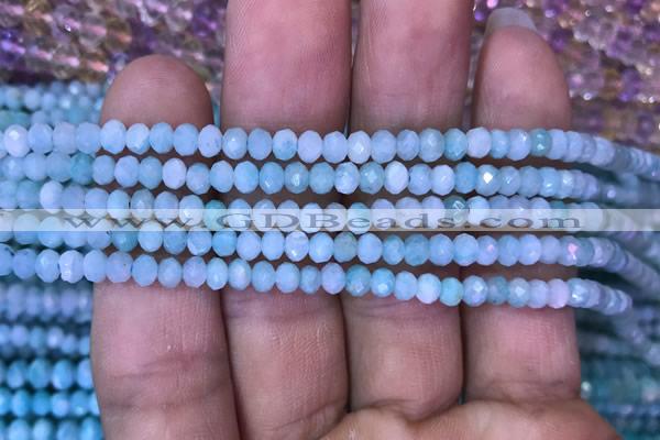 CRB1985 15.5 inches 3*4mm faceted rondelle amazonite gemstone beads