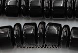 CRB206 15.5 inches 6*18mm - 13*18mm rondelle black agate beads