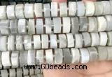 CRB2084 15.5 inches 13mm - 14mm faceted tyre grey moonstone beads