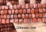 CRB2107 15.5 inches 11mm - 12mm faceted tyre red agate beads