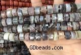 CRB2112 15.5 inches 11mm - 12mm faceted tyre Botswana agate beads