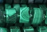 CRB2152 15.5 inches 11mm - 12mm faceted tyre malachite beads