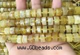 CRB2171 15.5 inches 11mm - 12mm faceted tyre yellow opal beads