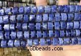 CRB2176 15.5 inches 11mm - 12mm faceted tyre sodalite beads