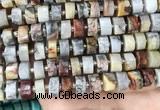 CRB2183 15.5 inches 13mm - 14mm faceted tyre crazy lace agate beads