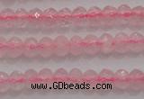 CRB220 15.5 inches 2.5*4mm faceted rondelle rose quartz beads