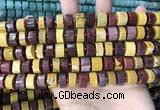 CRB2201 15.5 inches 8mm - 9mm faceted tyre mookaite beads