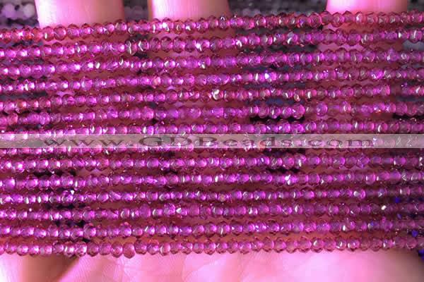 CRB2211 15.5 inches 2*3mm faceted rondelle garnet beads wholesale