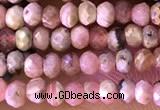 CRB2225 15.5 inches 2*3mm faceted rondelle rhodochrosite beads