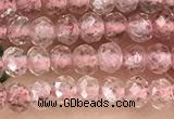 CRB2235 15.5 inches 2*3mm faceted rondelle strawberry quartz beads