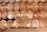 CRB2243 15.5 inches 2*3mm faceted rondelle golden sunstone beads