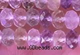 CRB2281 15.5 inches 4*6mm faceted rondelle mixed quartz beads