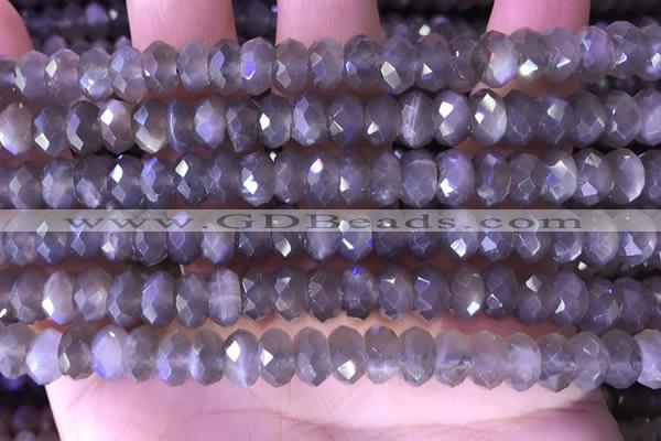 CRB2287 15.5 inches 5*8mm faceted rondelle moonstone beads