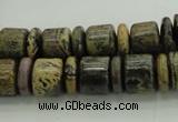 CRB250 15.5 inches 5*12mm - 10*12mm rondelle yellow artistic jasper beads