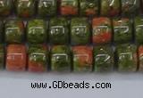 CRB2507 15.5 inches 6*8mm rondelle unakite gemstone beads