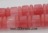 CRB252 15.5 inches 5*14mm - 10*14mm rondelle cherry quartz beads