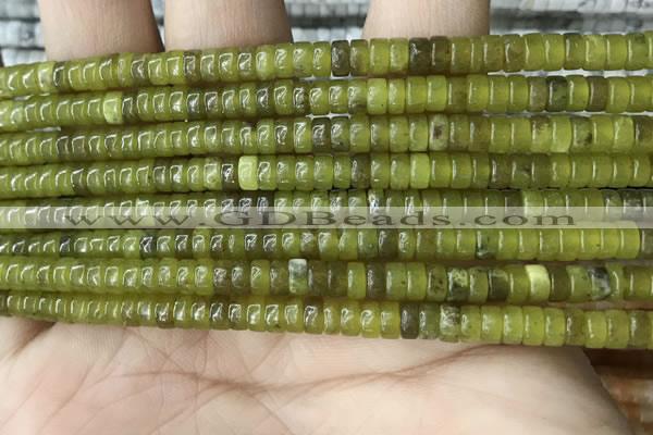 CRB2564 15.5 inches 2*4mm heishi olive jade beads wholesale