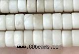 CRB2566 15.5 inches 2*4mm heishi white fossil jasper beads wholesale