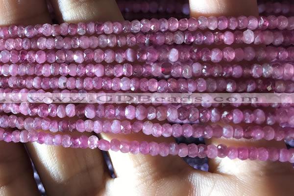 CRB2610 15.5 inches 2*3mm faceted rondelle ruby gemstone beads