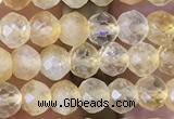 CRB2632 15.5 inches 3*4mm faceted rondelle citrine gemstone beads