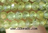 CRB2636 15.5 inches 3*4mm faceted rondelle peridot gemstone beads