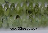 CRB265 15.5 inches 5*12mm rondelle green rutilated quartz beads