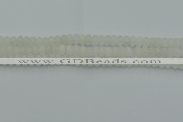 CRB2811 15.5 inches 5*8mm rondelle white jade beads wholesale