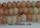 CRB2840 15.5 inches 4*6mm rondelle red plum blossom jade beads