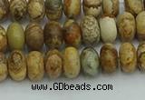 CRB2855 15.5 inches 4*6mm rondelle picture jasper beads